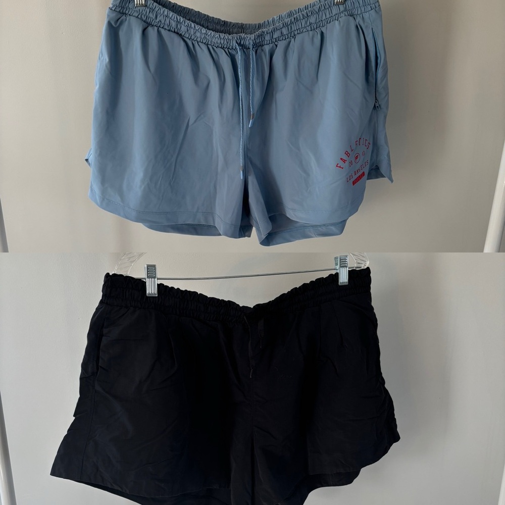 Bundle of Two Pairs of Women's Athletic Shorts in Blue and Black